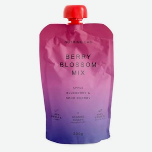 Пюре фруктовое Nutrino Lab Fruit Snack Яблоко черника вишня Сербия, 200 г