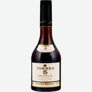 Бренди TORRES 5 Solera Reserva алк.38%, Испания, 0.5 L