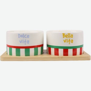 Набор мисок на бамбуковой подставке KRJYB423 260мл, 2шт