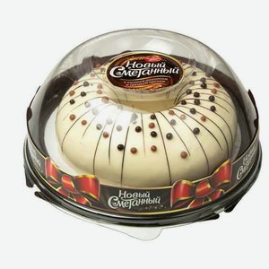 Торт бисквитный «Тирольские» Новый Сметанный со сметанным кремом ананасами персиком и грецким орехом охлажденный, 1,1 кг