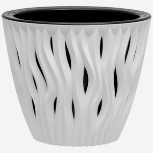 Кашпо ВМС Вдохновение для цветов белое-черное, 1.6л, 1 шт
