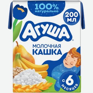 Каша детская молочная злаковая Агуша Груша-Банан с 6 мес., 200г, 200 г