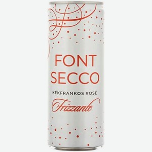 Вино игристое Font Secco Kekfrankos Rose Frizzante розовое сухое 11.5%, 250мл.