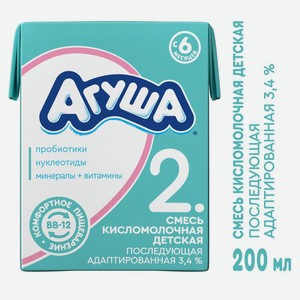 БЗМЖ Смесь к/мол Агуша сбалансир с 6мес 204г