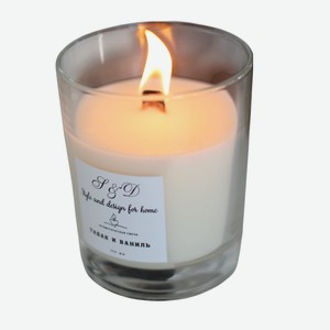 S&D STYLE AND DESIGN FOR HOME Свечи ароматические в стакане с деревянным фитилем, 1 шт.