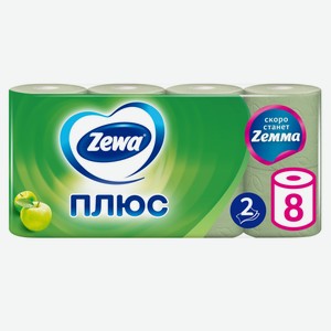 Туалетная бумага Zemma Плюс Яблоко 2сл 8шт