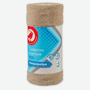 Салфетки АШАН Красная птица микрофибра отрывные в рулоне 25х30 см, 30 шт