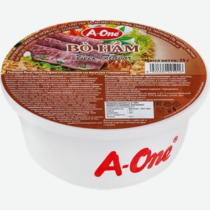 Лапша A-ONE со вкусом говядины, 75г