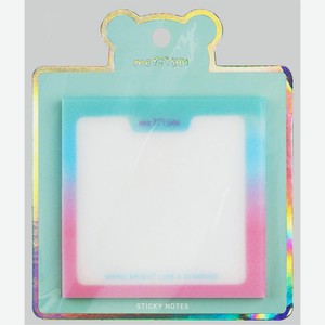 Блок самоклеящийся MESHU Shine Bright, 7,6х7,6см, 50 листов, прозрачный с дизайном