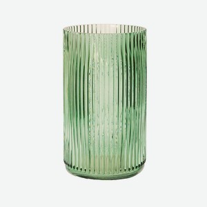 MANDARIN DECOR Стеклянная ваза для цветов сухоцветов декор интерьера дома, размер: 22 см, цвет: зеленый