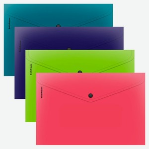 Папка-конверт ErichKrause Matt-touch Reef на кнопке пластиковая A4 непрозрачная, 1 шт в ассортименте