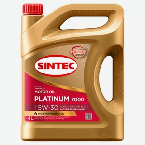 Масло моторное SINTEC Platinum 5W-30 API SL/CF Синтетическое, 4 л
