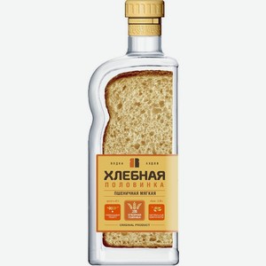 Водка Хлебная половинка Пшеничная мягкая 40% 450мл, 450 мл