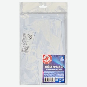 Майка мужская АШАН Красная птица гладкая белая, размер 48