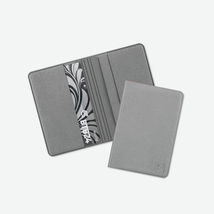 FLEXPOCKET Чехол из экокожи на 4 пластиковые карты с их защитой от списания, цвет: Серый