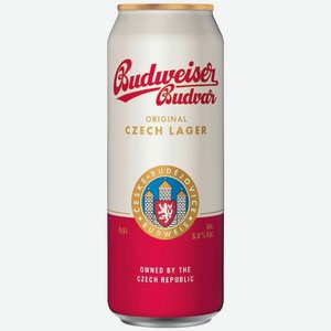 Пиво Budweiser Budvar Original Czech Lager светлое 5% 500мл, 500 мл