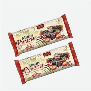 Мини-рулеты РУССКИЙ БИСКВИТ клубника 175г