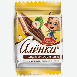 Вафли Аленка с молочной начинкой, орехами и какао