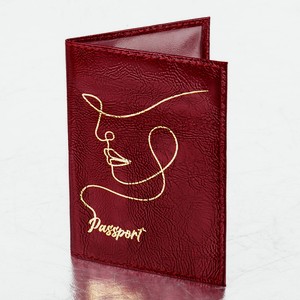 BRAUBERG Обложка для паспорта тиснение золотом  Трафарет , Красный