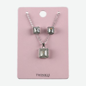 TWINKLE Подарочный набор 4 Комплект: серьги, подвеска, цепочка, 1 шт.
