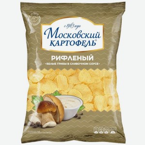 Чипсы Московский картофель рифлёные Белые грибы в сливочном соусе, 120г, 120 г
