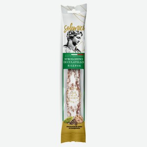 Колбаса мини сыровяленая Solemici Strolghino di Culatello Riserva Строльгино мускатный орех и кардамон без глютена полусухая, 110 г