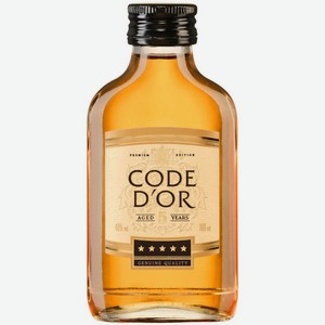Коньяк Code D or 5-летний российский 40% 100мл, 100 мл
