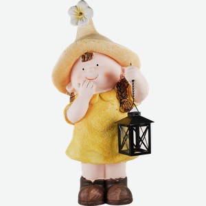Фигура садовая GIARDINO CLUB Девочка/Мальчик 21,5x16x47см/19,5x17x46,5см, с фонарем, Арт. GD51198