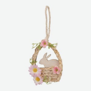 Подвесное украшение Пасхальная корзинка с кроликом