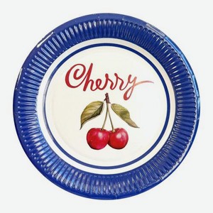 Тарелки бумажные с рисунком Вишня 23см*6шт
