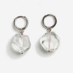 MORZA Серьги с горным хрусталем бижутерия, Серебряный