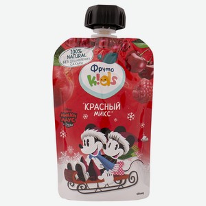 Фруктовое пюре ФрутоKids яблокочерешнямалинакрасная сморо