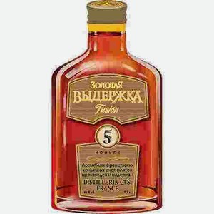 Коньяк Золотая Выдержка Фьюжн 5 Лет 40% 0,1л Фляжка