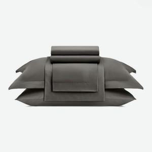 ARYA HOME COLLECTION Постельное белье Vip из Oднотонного Сатина Семейное 160x220 Бежевый, Серый