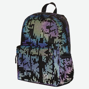 BRAUBERG Рюкзак BRIGHT Pixels светящийся рисунок, Черный