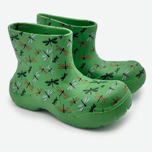 Полусапоги женские InExtenso зеленые со стрекозами, р. 36/37-40/41