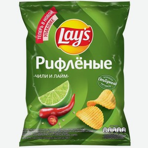 Чипсы Lay s Чили и Лайм рифлёные, 105г, 105 г