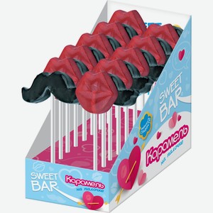 Карамель Леденцовая На Палочке Свит Бар Со Вкусом Клубники 15г Конфитрейд