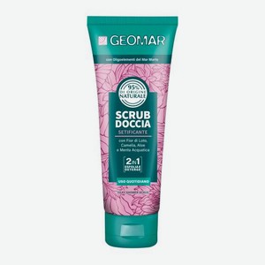 Скраб для душа с цветком лотоса, камелией, алоэ и морской мятой Geomar 250мл