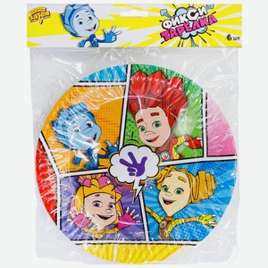 Тарелка Весёлая Затея Фиксики Комиксы бумажная, 23см 6шт