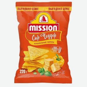 Чипсы кукурузные MISSION со вкусом сыра Чеддер, 220гр