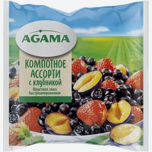 Компотное ассорти Agama с клубникой замороженное, 300г, 300 г