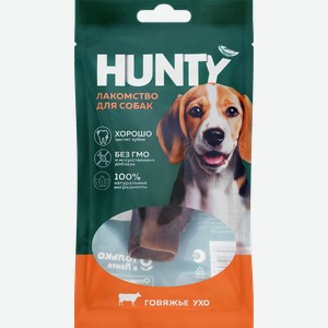 Лакомство для собак HUNTY Говяжье ухо, 40г