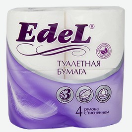 Туалетная Бумага Эдель, 3 Слоя, 4 Рулона