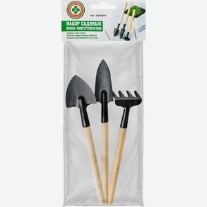 Н-р садовых мини-инструментов СКОРАЯ ПОМОЩЬ грабельки, лопатка закруглённая, лопатка заострённая, Китай, 3 шт