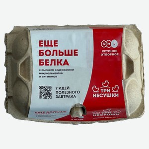 Яйцо куриное «Три несушки» СО белое, 6 шт