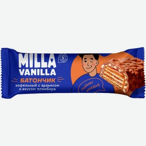 Батончик вафельный Milla Vanilla Пломбир с арахисом 40 г