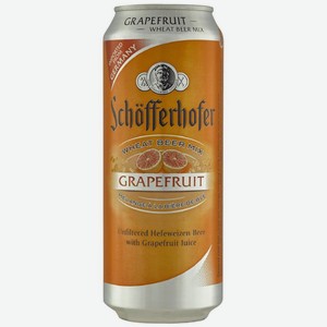 Напиток пивной Schofferhofer Грейпфрут нефильтрованный 2.5% 500мл, 500 мл