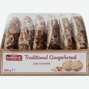 Пряники LAMBERTZ на тонкой вафле в сахарной глазури, 200г