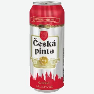 Пиво Ceska Pinta №1 Lezak светлое 0,568 л ж/б